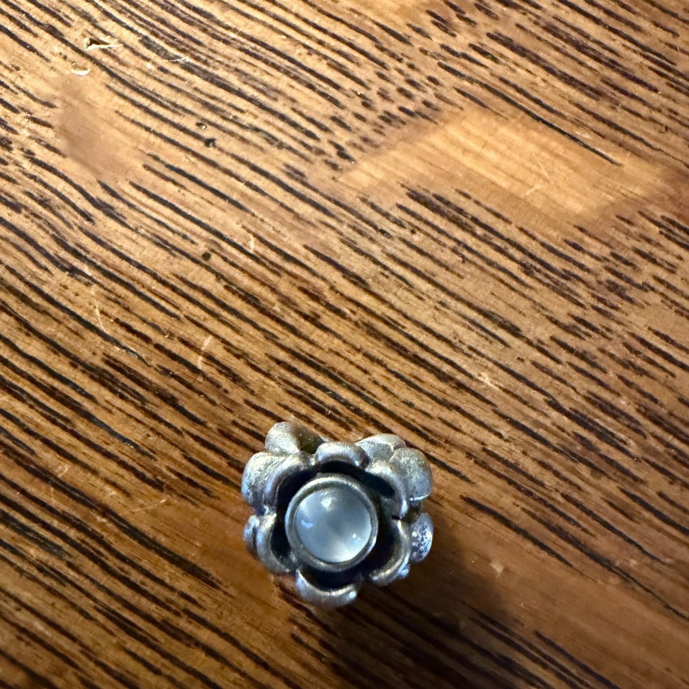 Pandora sterling silver moonstone Morning Glory charm